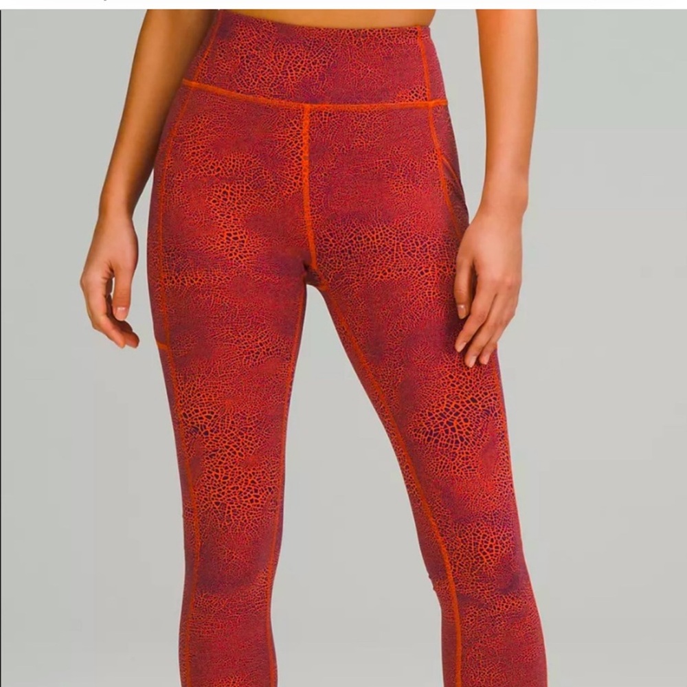 ♥️So pretty!! Invigorate HR 25" Leggings - Crackle Glaze Orange Larkspur size 2